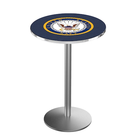 Holland Bar Stool Co 42" Stainless Steel U.S. Navy Pub Table L214S4228Navy